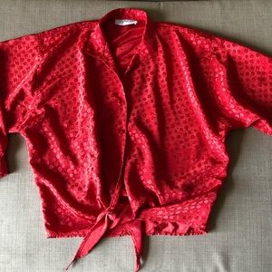 Vintage Ellen Lawrence red blouse .